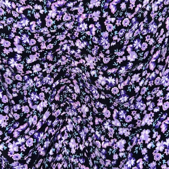 Zara Purple Floral Ruffle Long Sleeve Drawstring Ruched Crop Top Size S - Picture 5 of 16